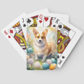 Corgi met paaseieren vakantie pokerkaarten (Achterkant)