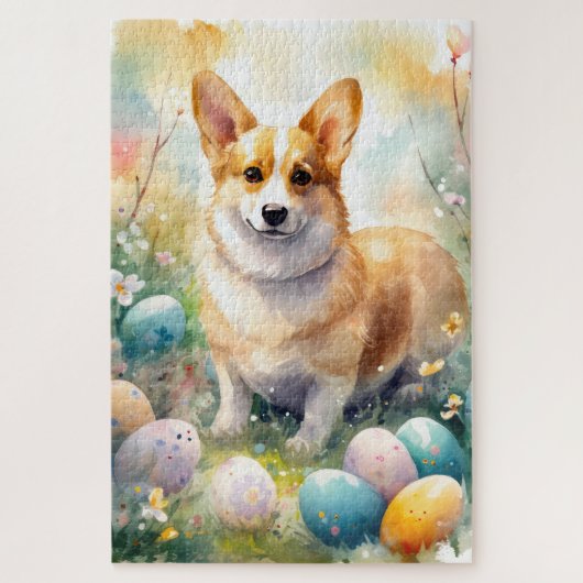 Corgi met Pasen Eieren Vakantie Legpuzzel (Verticaal)