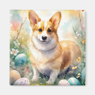 Corgi met Pasen Eieren Vakantie Magneet