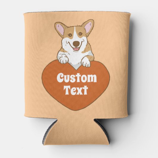 Corgi met persoonlijk tintje glimlachen blikjeskoeler (Voorkant)