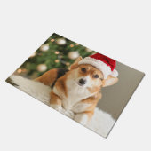 Corgi met Santa Hat Doormat Deurmat (Schuin)
