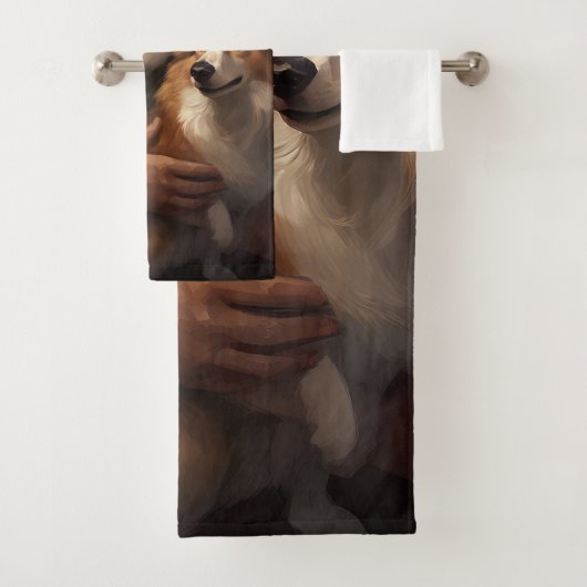 Corgi met Sinterklaas Feestelijke Kerstmis Bad Handdoek (Insitu)