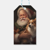 Corgi met Sinterklaas Feestelijke Kerstmis Cadeaulabel (Achterkant)