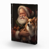 Corgi met Sinterklaas Feestelijke Kerstmis Fotoblokken (Rechts)