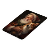 Corgi met Sinterklaas Feestelijke Kerstmis Magneet (Linkerzijde)