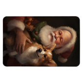 Corgi met Sinterklaas Feestelijke Kerstmis Magneet (Horizontaal)