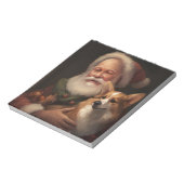 Corgi met Sinterklaas Feestelijke Kerstmis Notitieblok (Linkerzijde)