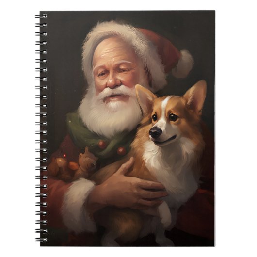Corgi met Sinterklaas Feestelijke Kerstmis Notitieboek (Voorkant)