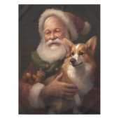 Corgi met Sinterklaas Feestelijke Kerstmis Tafelkleed (Voorkant)