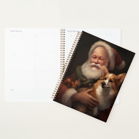 Corgi Met Sinterklaas Festieve Kerstmis Planner (Display)