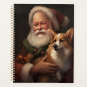 Corgi Met Sinterklaas Festieve Kerstmis Planner (Voorkant)