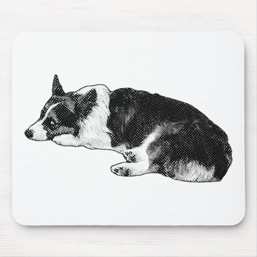 Corgi met Sterke Blik Muismat (Voorkant)
