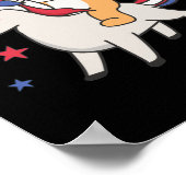 Corgi met unicorn voor de vierde juli poster (Hoek)