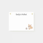 Corgi met Voetbal post-it notities Post-it® Notes (Voorkant)