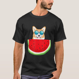 Corgi Met Watermeloen T Dames Heren Hond T-shirt
