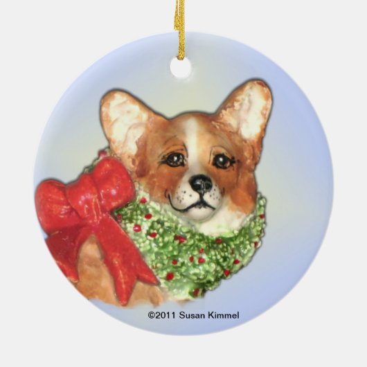 Corgi met Wreathe Ornament (Achterkant)