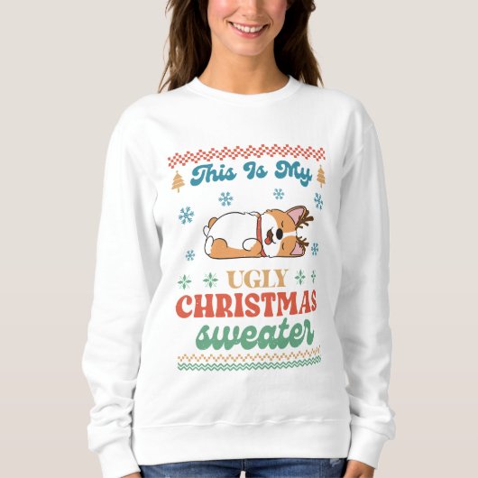Corgi Mijn Hete Kersttrui  Trui (Voorkant)