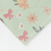 Corgi Mint Tuin Bloemig Naadloos Patroon Fleece Deken (Hoek)