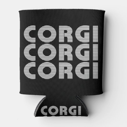 Corgi Modern White Text Blikjeskoeler (Voorkant)