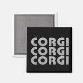 Corgi Modern White Text Magneet (Voorkant / Achterkant)