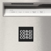 Corgi Modern White Text Magneet (Insitu (Vaatwasser))