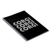 Corgi Modern White Text Notitieboek (Rechterzijde)