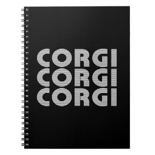 Corgi Modern White Text Notitieboek (Voorkant)
