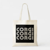 Corgi Modern White Text Tote Bag (Achterkant)