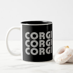 Corgi Modern White Text Tweekleurige Koffiemok