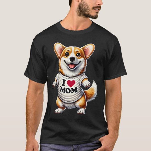 Corgi Moeder Ik Hou Van Moeder Corgi Liefhebber T-shirt (Voorkant)