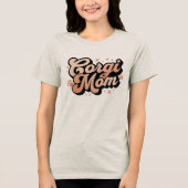 Corgi Moeder Retro Typografie Tri-Blend Shirt (Voorkant)