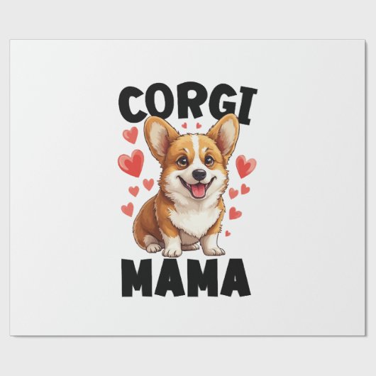 Corgi Moeder - Schattige Corgi Mama Cadeaupapier (Vlak)