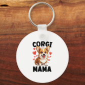 Corgi Moeder - Schattige Corgi Mama Sleutelhanger (Voorkant)