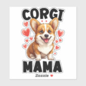 Corgi Moeder - Schattige Corgi Mama Sticker (Vel)