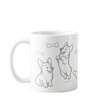Corgi Mok Cute Tekening van een Hond Koffiemok