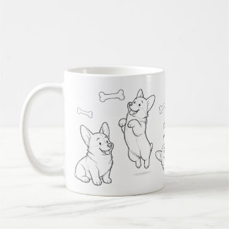 Corgi Mok Cute Tekening van een Hond Koffiemok