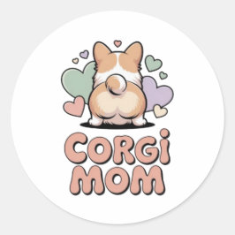 Corgi Mom Cute Corgi Butt Hearts Sticker Corgi Lov