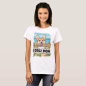 Corgi Mom Peeking T-shirt (Voorkant volledig)