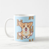 Corgi monogram patroonblauw mok (Links)