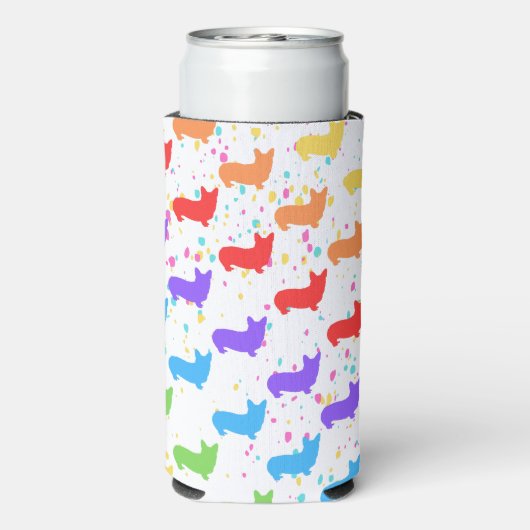Corgi, Monogrammed Party Favor Seltzer Blikjeskoeler (Seltzer Achterkant)