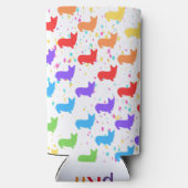 Corgi, Monogrammed Party Favor Seltzer Blikjeskoeler (Achterkant)