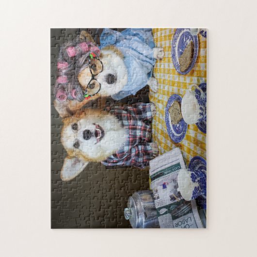 Corgi Morning Coffee puzzle Legpuzzel (Verticaal)