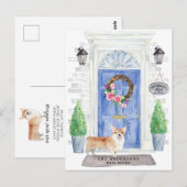 Corgi Moving Announcement Briefkaart (Voorkant / Achterkant)