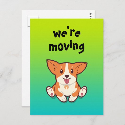 Corgi' Moving Briefkaart (Voorkant / Achterkant)