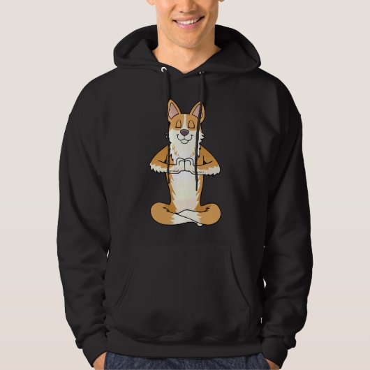 Corgi Namaste Yoga Hoodie (Voorkant)