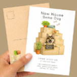 Corgi New House Moving Announcement Briefkaart<br><div class="desc">Share your exciting news with this adorable Corgi moving announcement card featuring a happy corgi puppy peeking out from a stack of moving boxes holding a “We’ve Moved” sign. The sweet watercolor illustration and cozy moving details make it perfect for dog lovers announcing their new home. Personalize with your family...</div>