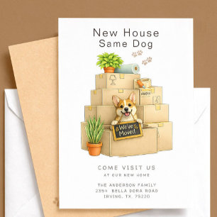 Corgi Nieuw Huis Verhuisbericht Kaart