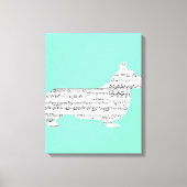 Corgi Notes Canvas Afdruk (Voorkant)