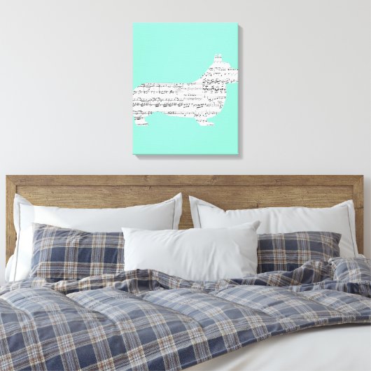 Corgi Notes Canvas Afdruk (Insitu (Slaapkamer))