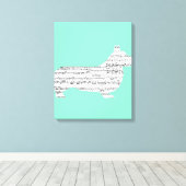 Corgi Notes Canvas Afdruk (Insitu (Houten vloer))